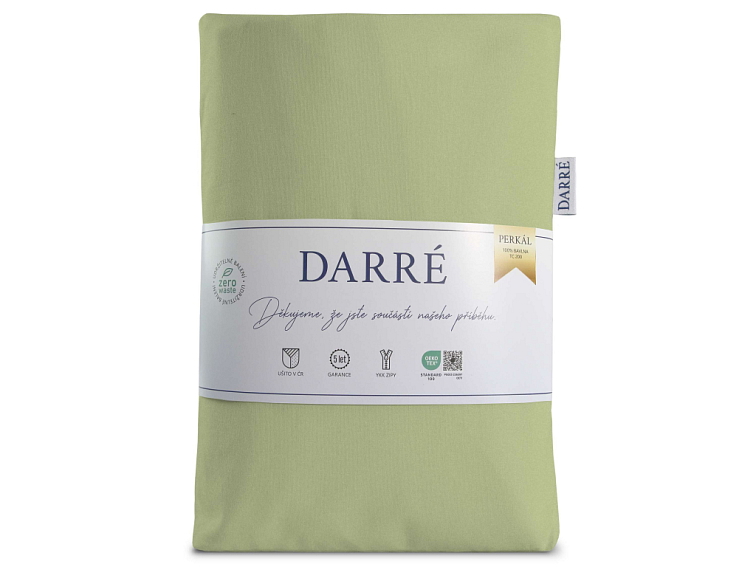 Bavlnené posteľné prádlo Jednobarevné perkálové - pistáciové