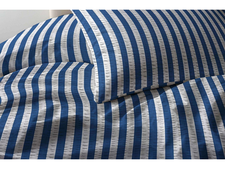 Krepové povlečení Proužek - modré