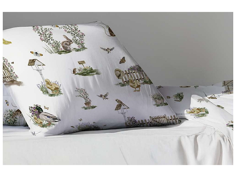 Bavlnené povlečenie do postýlky Zvieratká na záhrade