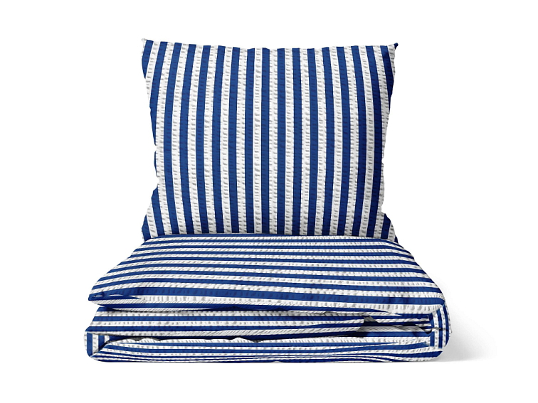 Krepové povlečení Proužek - modré