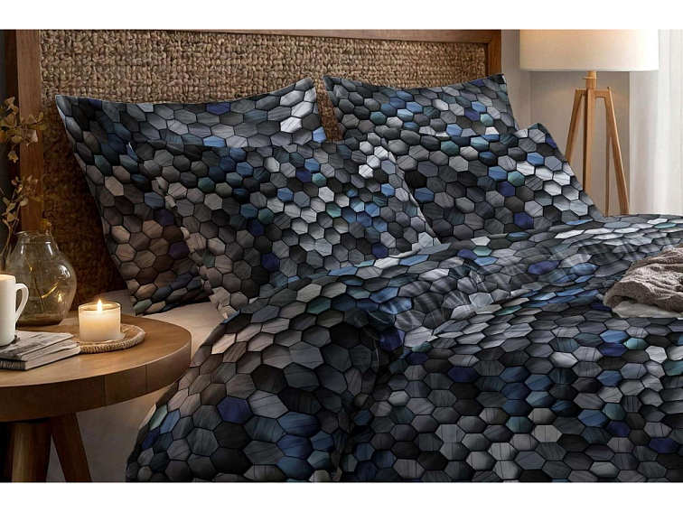 Bavlněné povlečení Earth - modré