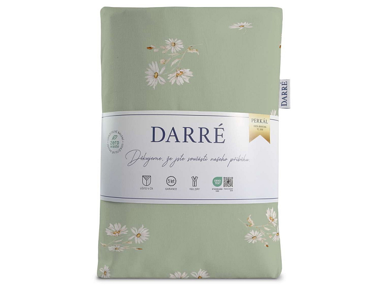 Bavlněné povlečení Sedmikrásky - zelené