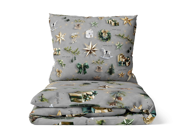 Bavlněné povlečení Kouzlo Vánoc - šedé