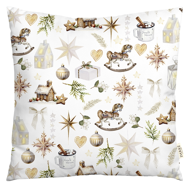 Dekorační povlak na polštářek Vánoční koník