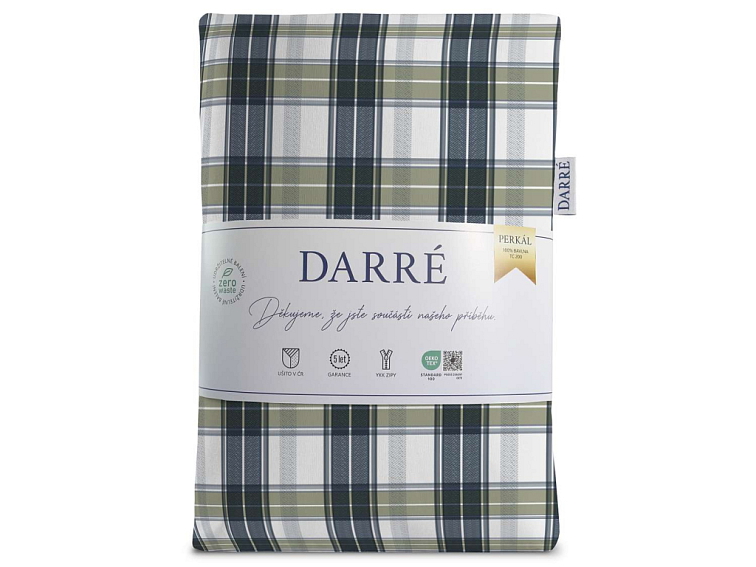 Bavlněné povlečení Kostka - modrozelené