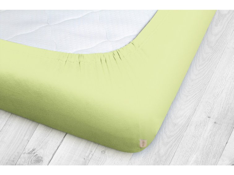 Jersey prostěradlo světle zelené na výšku matrace do 20 cm