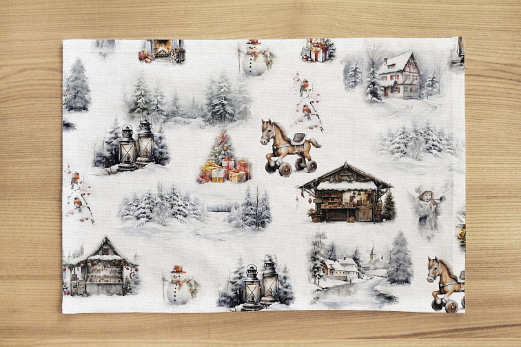 Bavlněné prostírání na stůl České Vánoce