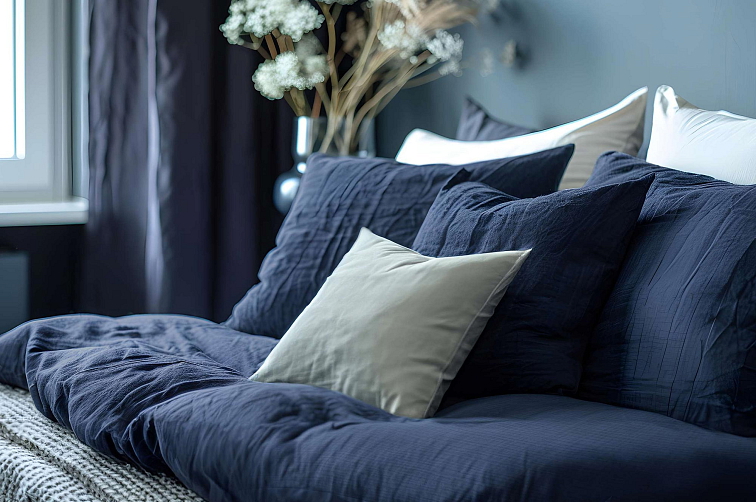 Mušelínové povlečení Navy