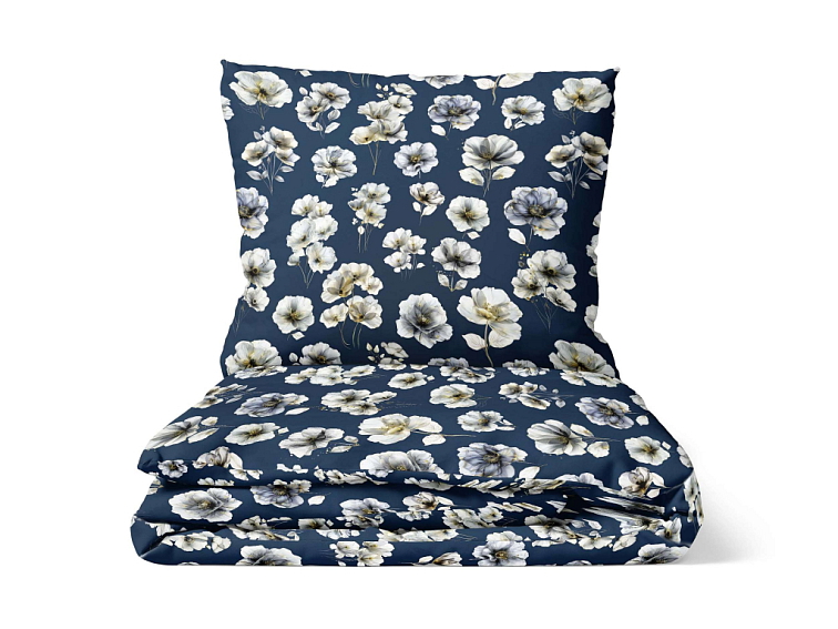 Bavlněné povlečení Květinové pohlazení - modré