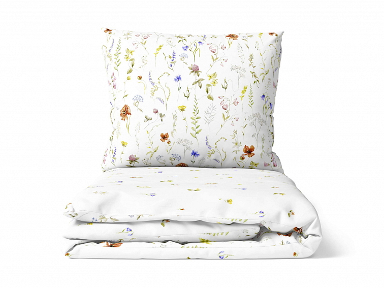 Bavlnené povlečenie Malovaná lúka - biele