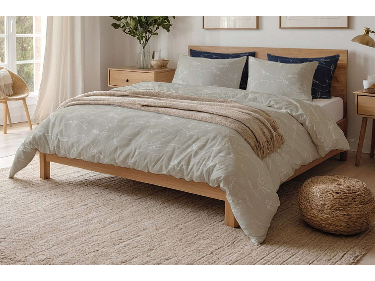 Bavlněné povlečení Vlaštovky v letu - béžové