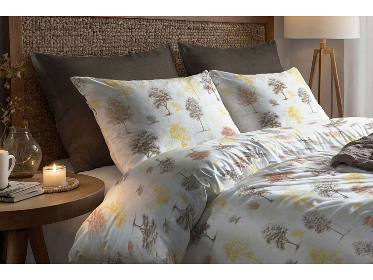 Bavlněné povlečení Stíny stromů - žluté