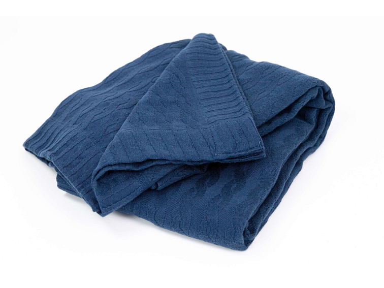 Bavlněný pléd - tmavě modrý