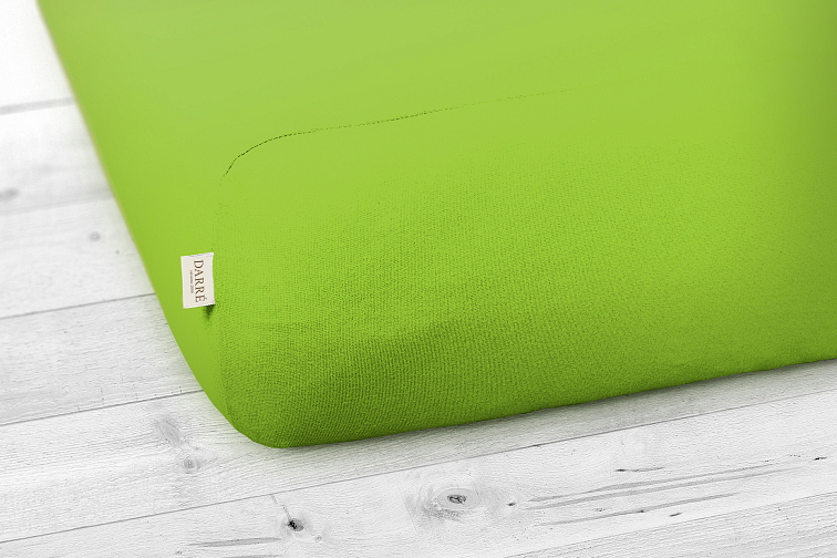 Jersey prostěradlo žlutozelené na výšku matrace do 20 cm
