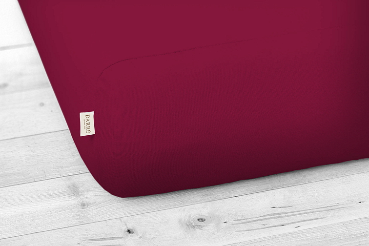 Jersey prostěradlo tmavě červené na výšku matrace do 30 cm