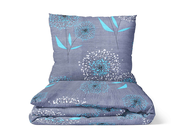 Krepové povlečení Pampelišky - tyrkysová