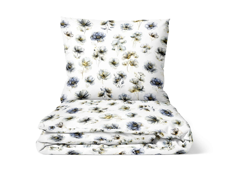 Bavlnené obliečky Kvetinové pohladenie - biele