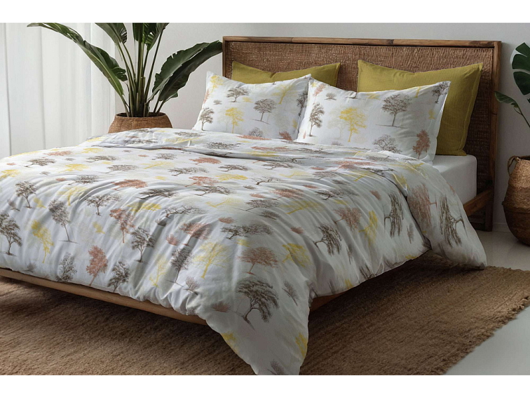 Bavlněné povlečení Stíny stromů - žluté