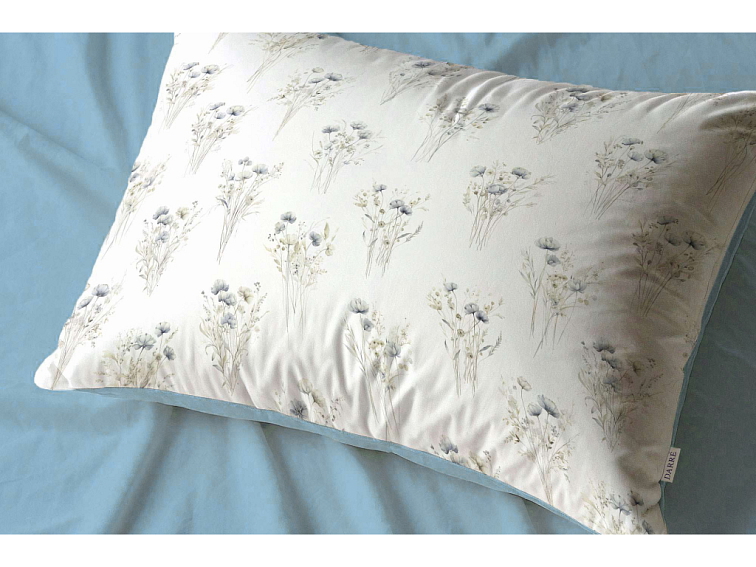 Bavlněné povlečení Něžné kvítí nebesky modré - duo