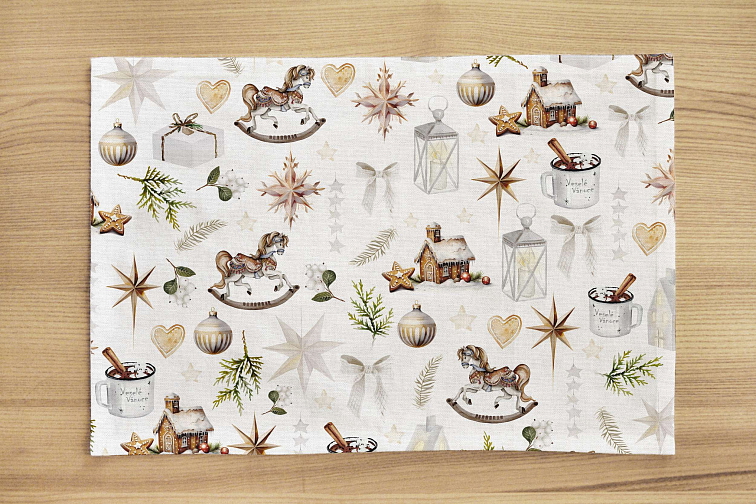 Bavlněný ubrus Vánoční koník