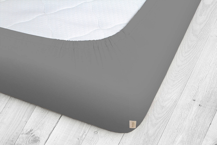 Jersey prostěradlo středně šedé na výšku matrace do 20 cm