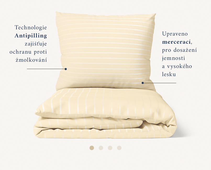 Saténové povlečení Kostička 3mm - bílá