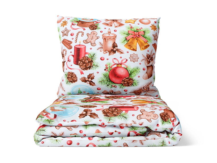 Bavlněné povlečení Vánoční perníček bílé