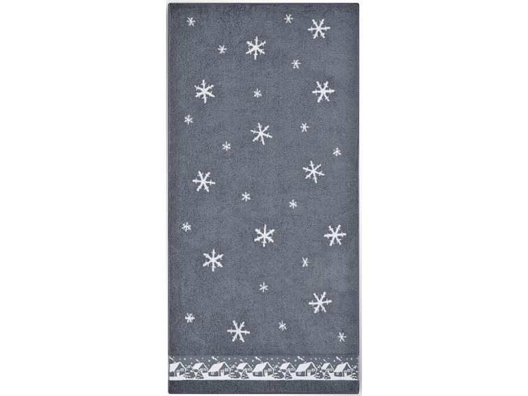 Ručníky a osuška Vánoční chaloupky - šedá