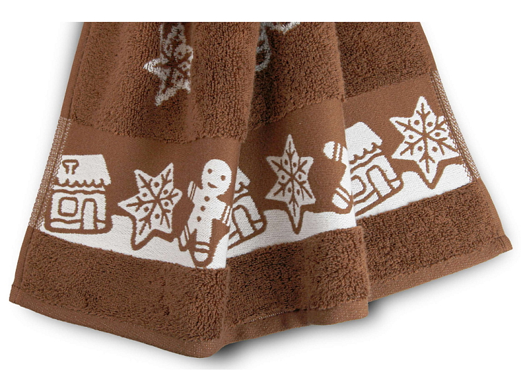 Ručníky a osuška Vánoční perníčky - hnědá