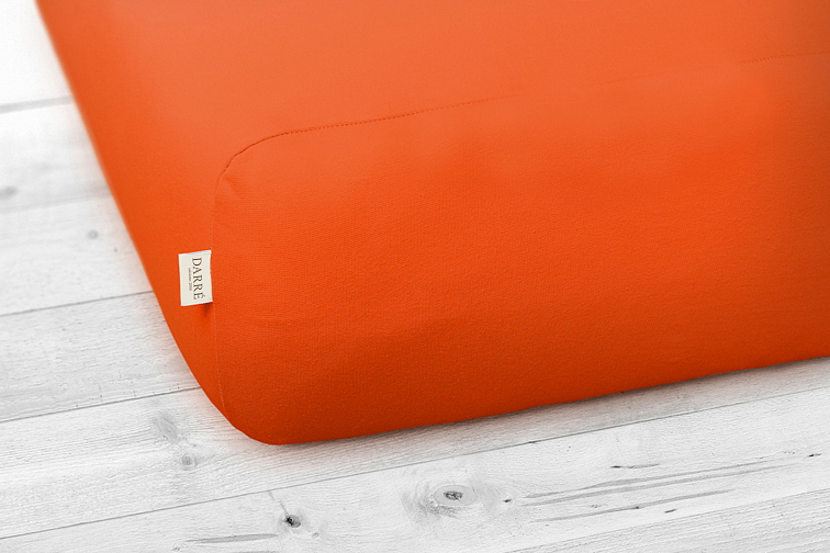 Jersey prostěradlo tmavě oranžové na výšku matrace do 20 cm