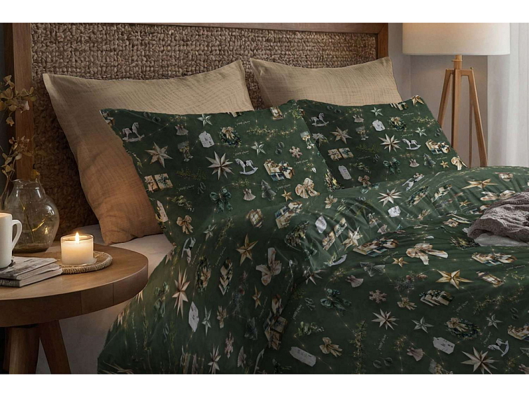 Bavlněné povlečení Kouzlo Vánoc - zelené