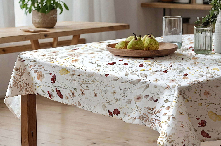 Bavlněný ubrus Květinová něžnost - světlý