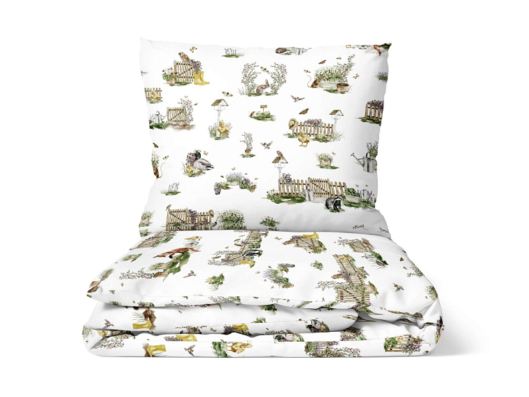 Bavlnené obliečky Zvieratká na záhrade
