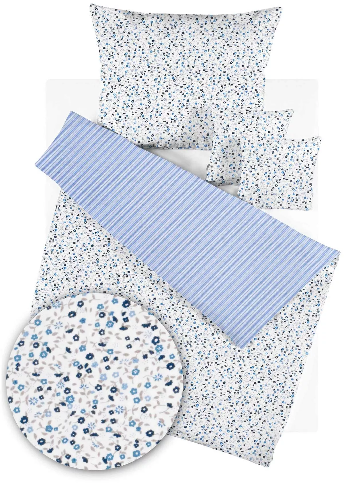 Bavlněné povlečení Borghese modré s pruhem