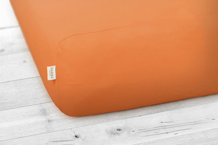 Jersey prostěradlo středně oranžové na výšku matrace do 20 cm