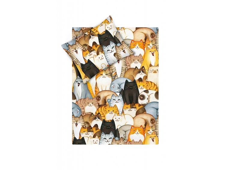 Bavlněné povlečení do postýlky Kočky