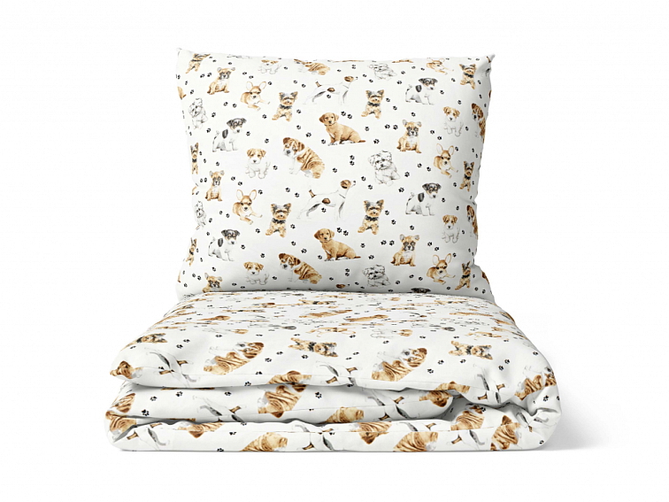 Bavlněné povlečení Roztomilí pejsci bílé
