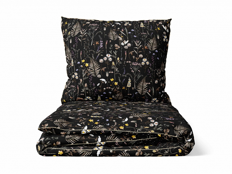 Bavlněné povlečení Dotek přírody - černá od Darré