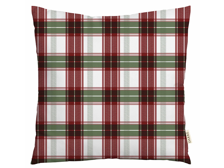 Dekoračný poťah na vankúšik Kocka - červenozelený