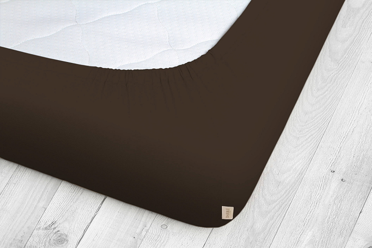 Jersey prostěradlo tmavě hnědé na výšku matrace do 20 cm