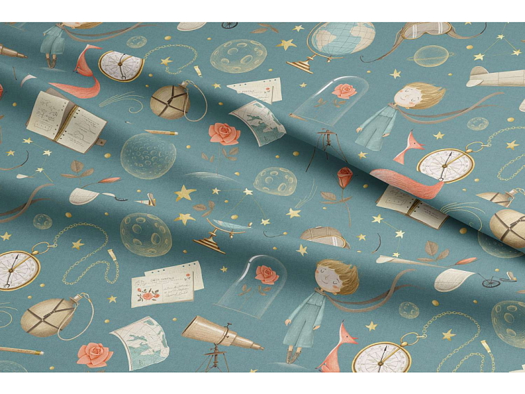 Bavlněné povlečení Malý princ - zelené