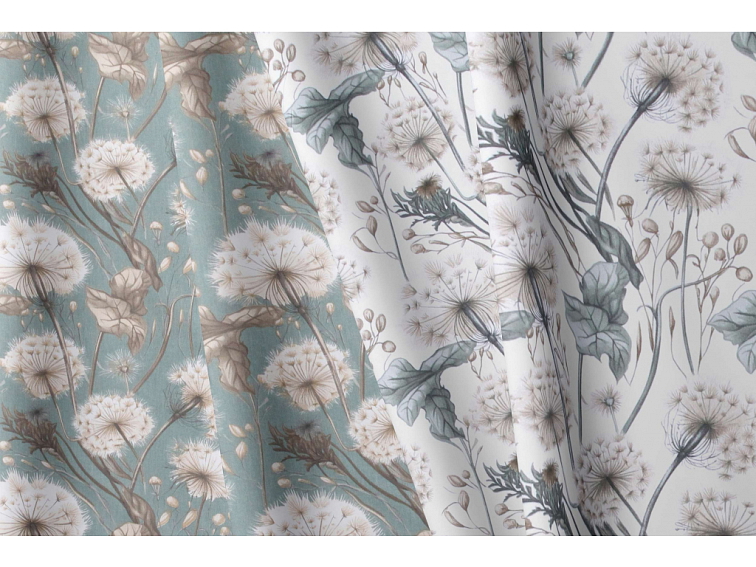 Bavlněné povlečení Pampeliškový sen - smaragdová - duo