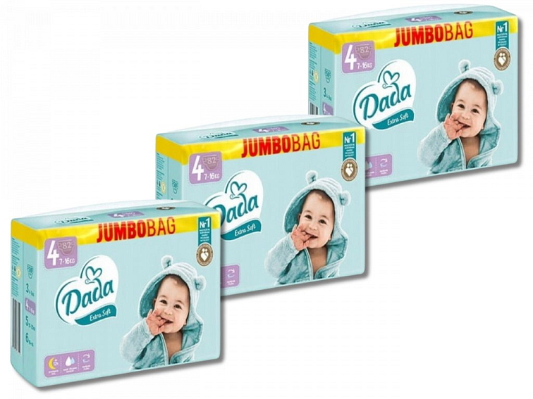 Plenky na měsíc - Dada JUMBOBAG Extra Soft 4 Maxi, 7-16 kg, 246 ks