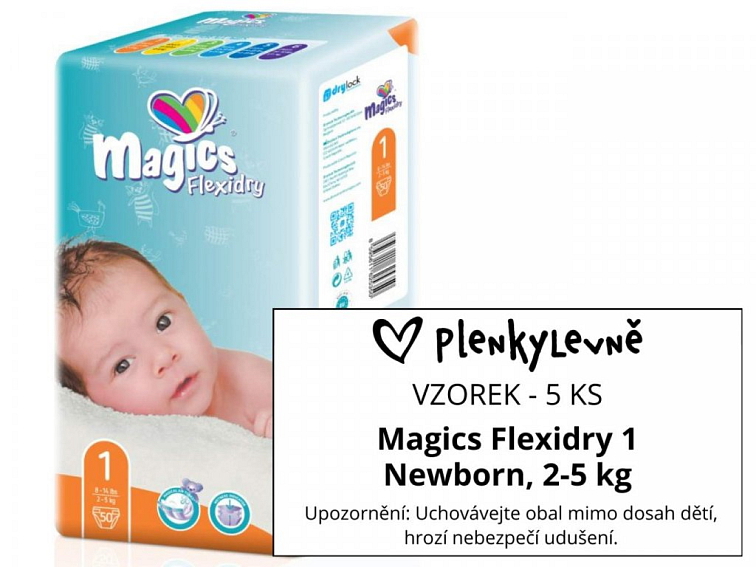 Vzorek plen - Magics Flexidry 1 Newborn, 2-5 kg, 5 ks