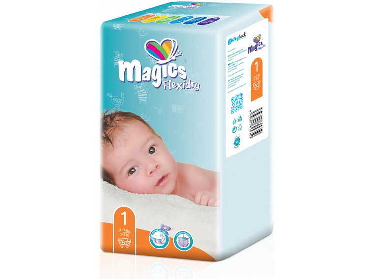 Vzorek plen - Magics Flexidry 1 Newborn, 2-5 kg, 5 ks