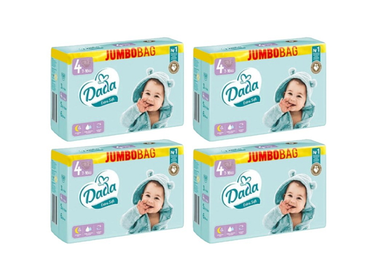 4x - Dada JUMBOBAG Extra Soft 4 Maxi, 7-16 kg, 82 ks