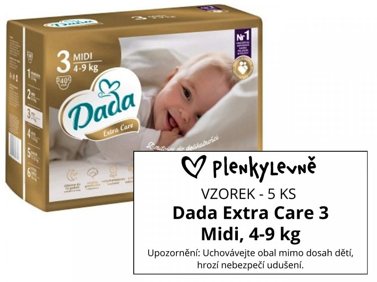 Vzorek plen - Dada Extra Care 3 Midi, 4-9 kg, 5 ks