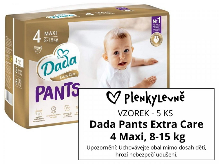 Vzorek plen - Dada Pants Extra Care 4 Maxi, 8-15 kg, 5 ks