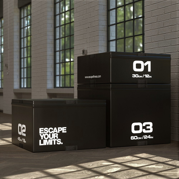Plyometrické stupínky (Plyo boxy) Escape - černý - set
