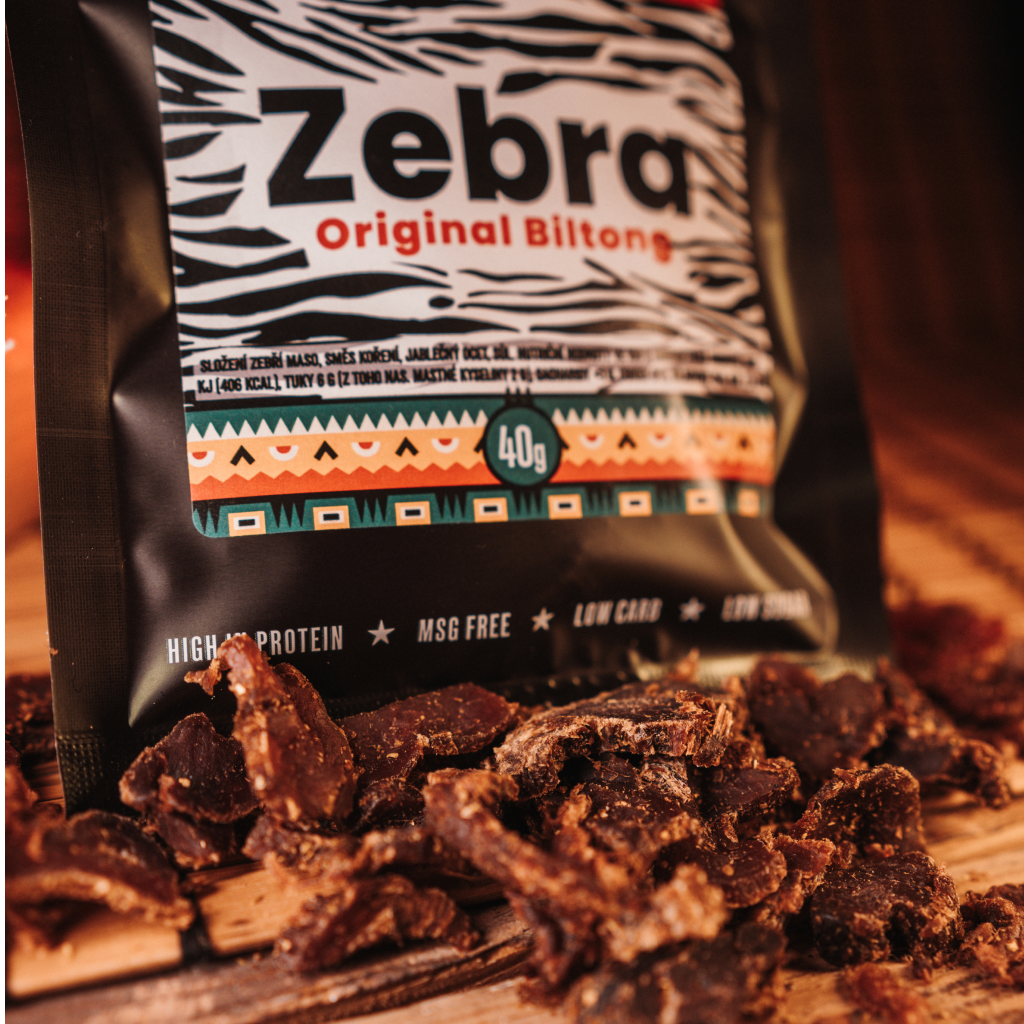 biltong ze zebry - zebří biltong - sušené maso ze zebry